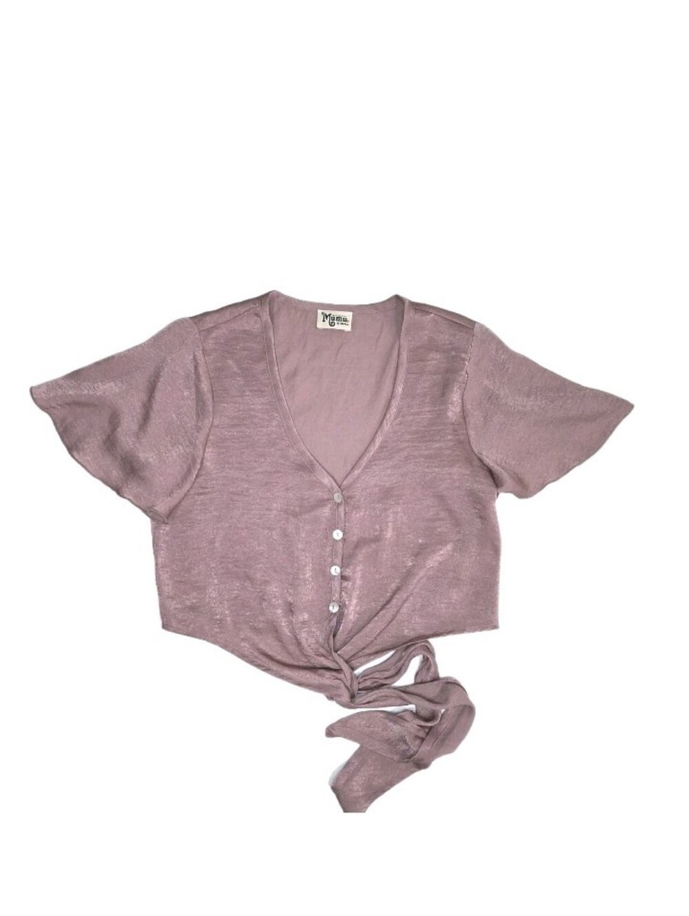 Show Me Your MuMu Tortuga Tie Crop Top Womens Size XS Dusty Rose Festival Boho